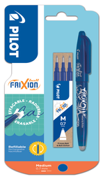 PILOT Stylo Frixion Ball Moyen Bleu + 1 Etui De 3 Recharges