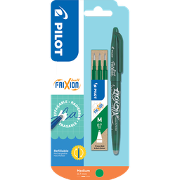 Pilot Roller Effaçable Frixion Ball Vert + 3 Recharges Pointe Moy Le Stylo + 3 Recharges