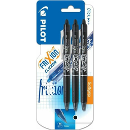 PILOT stylo roller frixion ball noir effaçable: le lot de 3 stylos