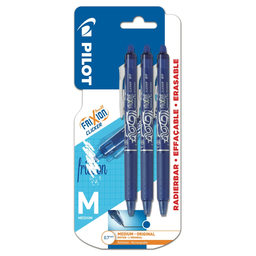 PILOT Stylos roller FriXion Ball Clicker encre bleue effaçable pointe moyenne