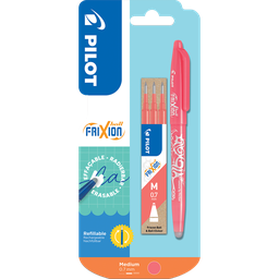 PILOT Roller effaçable rétractable frixion ball corail+3 rechargescorail-moyen