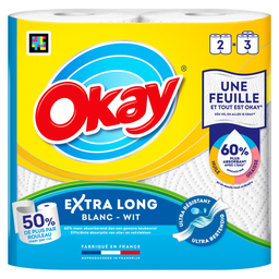 OKAY Papel de cocina Extra Long 2=3 rollos