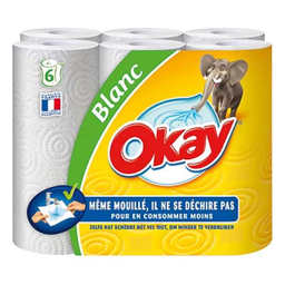 OKAY Papel de Cocina Blanco 6 Rollos