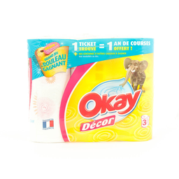 OKAY Papel de Cocina Decorado 3 Rollos