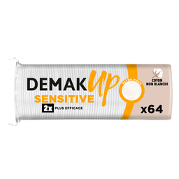 DEMAK'UP Discos de Algodón Desmaquillantes Sensitive Rostro y Ojos paquete de 64