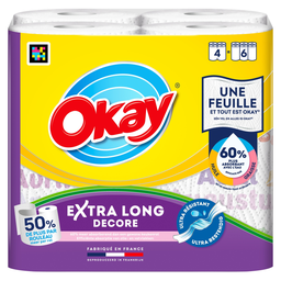 OKAY Rolo de Cozinha XXL decorado 4 rolos equivalente a 6 rolos