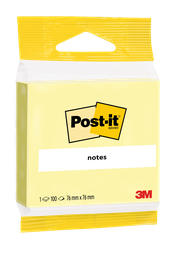 POST Bloco de Notas Post-it® 100 folhas amarelo 76mm x 76mm