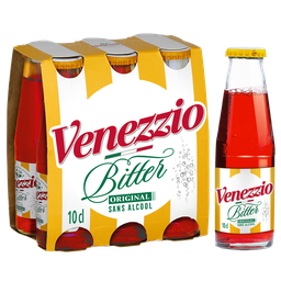 VENEZZIO Aperitivo espumoso sin alcohol Bitter Rosso 6 x 10 cl