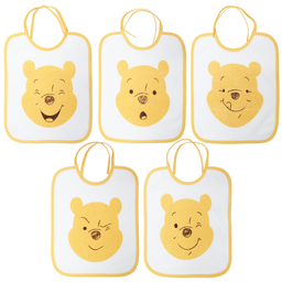 BABYCALIN Set of 5 Newborn Bibs Winnie Head 20x25 cm