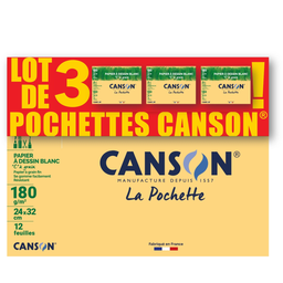 CANSON Papel de desenho C à grain 12f 24x32 x3 180 g