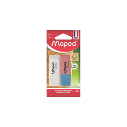 MAPED Lot De 2 Gommes - Blanche - Double Usages - Graphite Et Encre