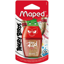 MAPED Taille-Crayons Angry Birds 1 Trou Avec Réservoir Translucide Rouge