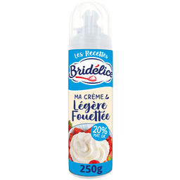 BRIDELICE Crème fouettée légère en bombe 20% MG UHT 250 g