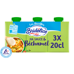 BRIDELICE Sauce Béchamel stérilisée UHT 3 briques 20 cl