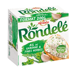 RONDELE Queso para untar ajo y finas hierbas PRESIDENT 200 g