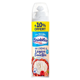 BRIDELICE Crème légère fouettée en bombe 20%MG UHT 250 g