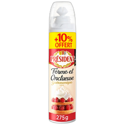 PRESIDENT Gastronomique Crème fouettée ferme et onctueuse +10% offert 205g