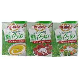 PRESIDENT crème fluide legere UHT BIO 30% 3X20cl