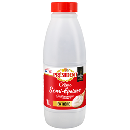 PRESIDENT Crème UHT semi-épaisse entière 30% MG