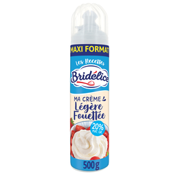 BRIDELICE Crème légère UHT sous pression 20%MG, aérosol 500 g