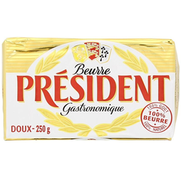 PRESIDENT beurre plq 82% dx pdt 250g
