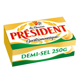 PRESIDENT Beurre gastronomique demi-sel 80% MG