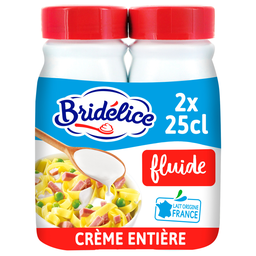BRIDELICE Crème UHT fluide entière 30% MG Les 25 cl