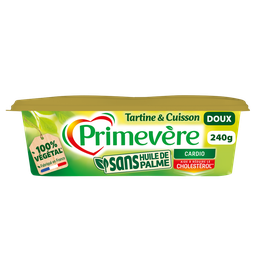 PRIMEVERE Margarine doux sans huile de palme 63% MG 240 g