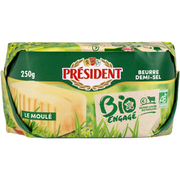 PRESIDENT psdt beurre BIO Moule1/2S 250g