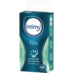 INTIMY préservatifs fins, X14 lubrifiés avec réservoir surface lisse latex de qualité supérieure