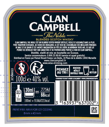 Clan Campbell Scotch Whisky Écossais Blended Malt 40% 1L