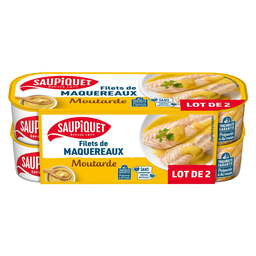 SAUPIQUET Mackerel Fillets in Mustard Sauce 2x169g