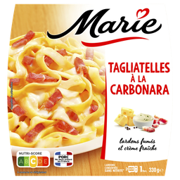 MARIE Tagliatelles la carbonara, lardons fumés et crème fraîche 330 g