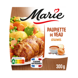 MARIE Plat cuisiné individuel Paupiette de veau et jardinière de légumes 300 g