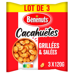 BENENUTS Cacahuetes tostados y salados 3 x 120 g