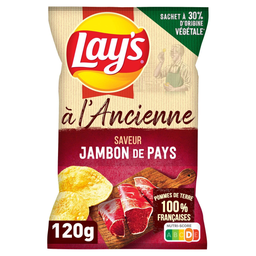 LAY'S Chips à l'ancienne saveur jambon de pays 120 g