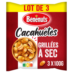 BENENUTS Cacahuetes tostados al seco 3 x 100 g
