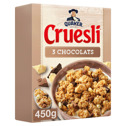 QUAKER Céréales Cruesli 3 Chocolats
