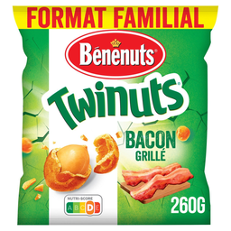 BENENUTS Cacahuètes enrobées Twinuts goût bacon 260 g