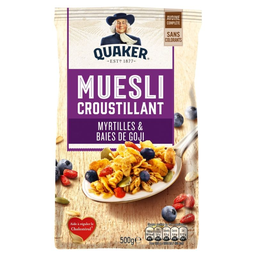 QUAKER céréales muesli myrtille & goji: le paquet de 500g