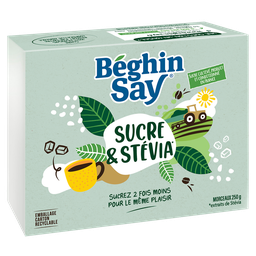 BEGHIN SAY Sucre blanc en morceaux ligne extrait de plantes stévia 250
