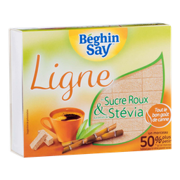 BEGHIN SAY Sucre roux en morceaux ligne extrait de plantes stévia 250
