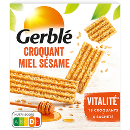 GERBLE Galletas crujientes miel sésamo frescura 6x3 galletas 162 g
