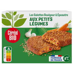 CEREAL BIO Galettes épeautre et boulgour aux petits légumes 2 galettes 2x100 g