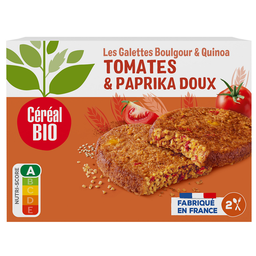 CEREAL BIO Galettes boulgour et quinoa la tomate 2 galettes 2x100 g