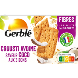 GERBLE Biscuits crousti avoine saveur coco aux 3 sons 200 g