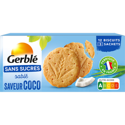GERBLE Biscuits saveur coco sans sucres ajoutés 132 g