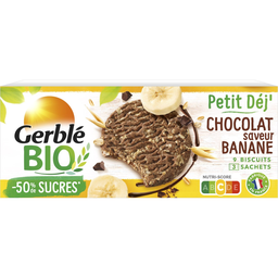 GERBLE BIO Biscuit petit'dej chocolat banane GERBLE BIO