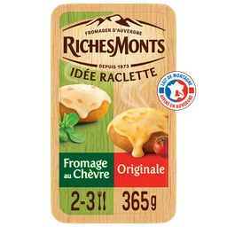 RICHESMONTS Duo de fromages à raclette nature et chèvre 365g