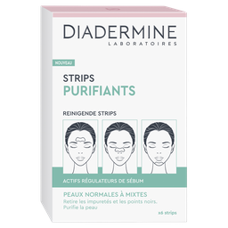 DIADERMINE Patchs purifiants anti-impuretés et points noirs peaux normales mixtes 6 patchs
